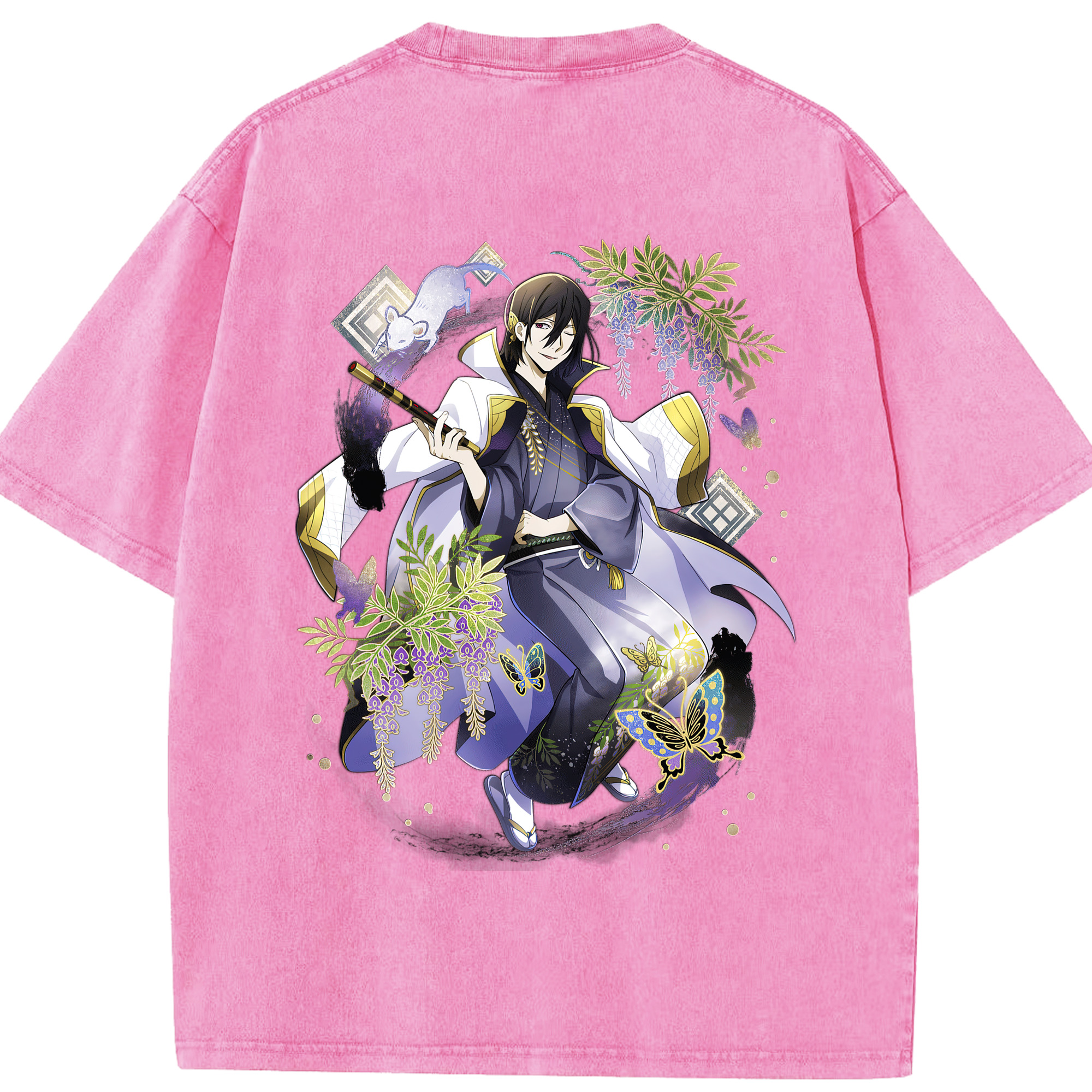 （画像用） 文豪ストレイドッグス Bungo Stray Dogs 綿100% ヴィンテージ風 半袖Tシャツ（背面プリント）